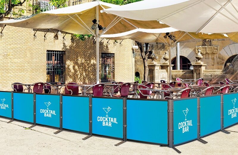 Outdoor view in one of  cozy cafe.Barcelona, Catalonia, Spain